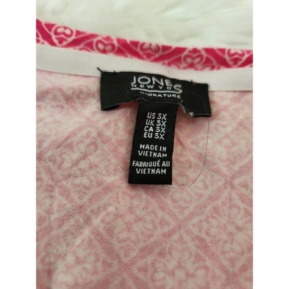 Jones New York Womens Tank Top‎ Pink Floral Sleeveless Notch Neck Stretch 3X - Picture 5 of 6